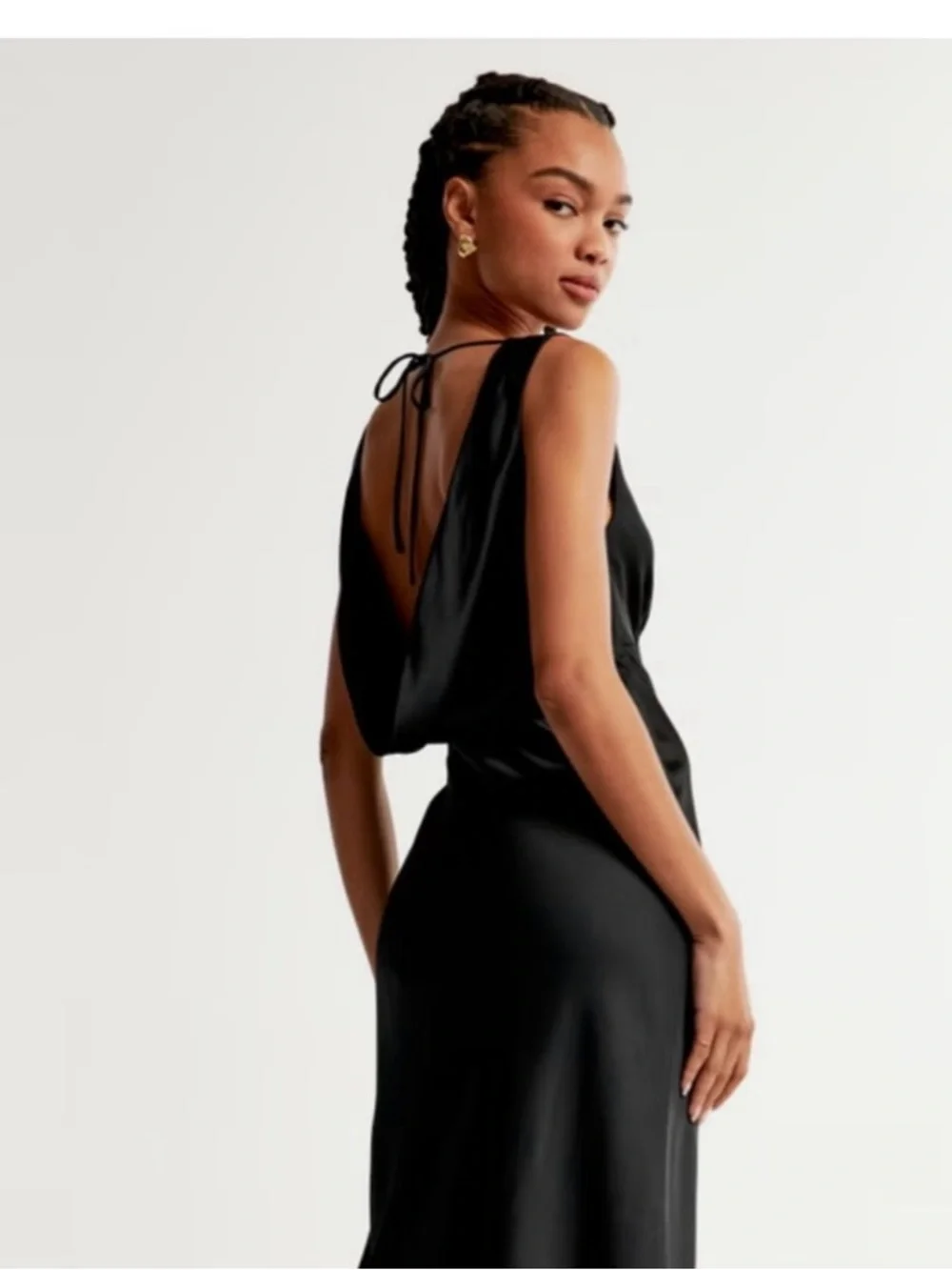 Abercrombie Cowl Back Maxi Dress Black